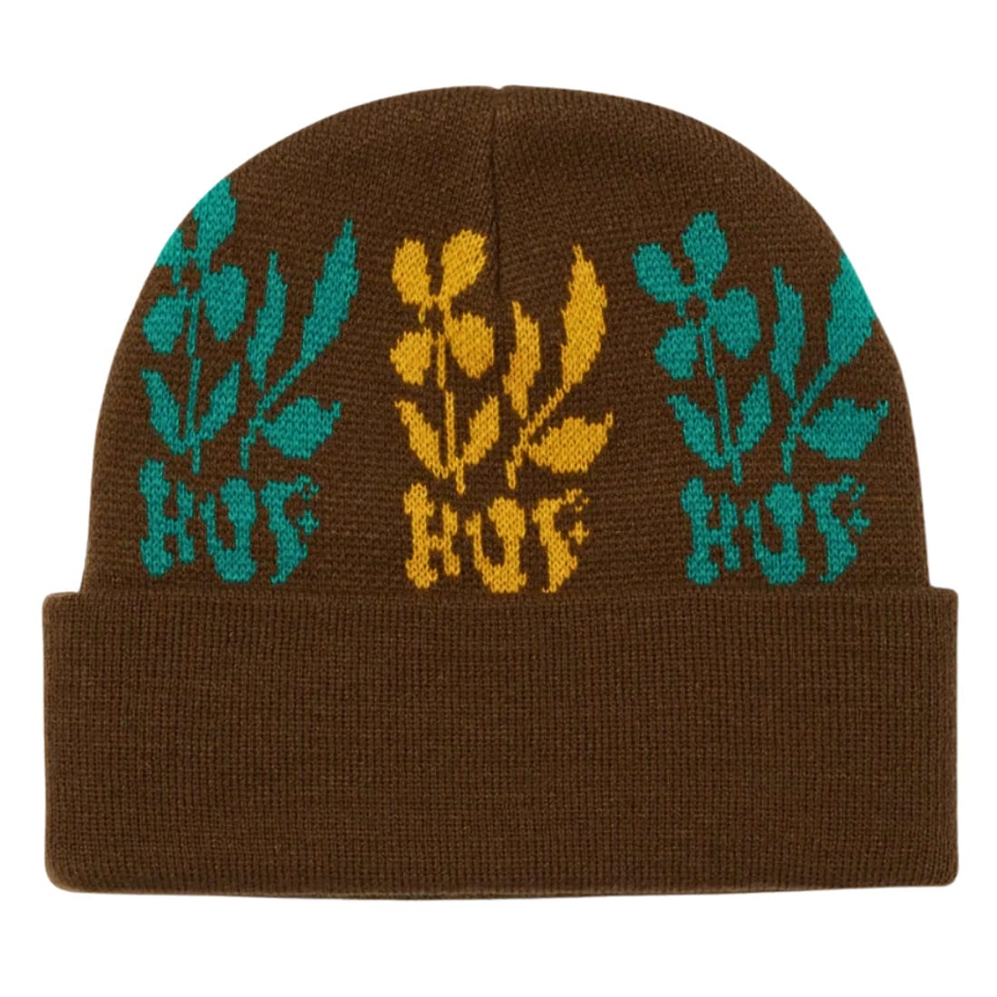 Huf Blossom Beanie - Coffee - Fold Beanie by Huf