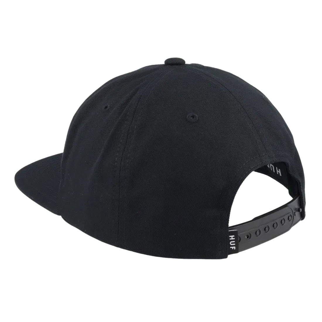 Huf Box Logo Snapback Cap Hat - Black/Black - Snapback Cap by Huf One Size