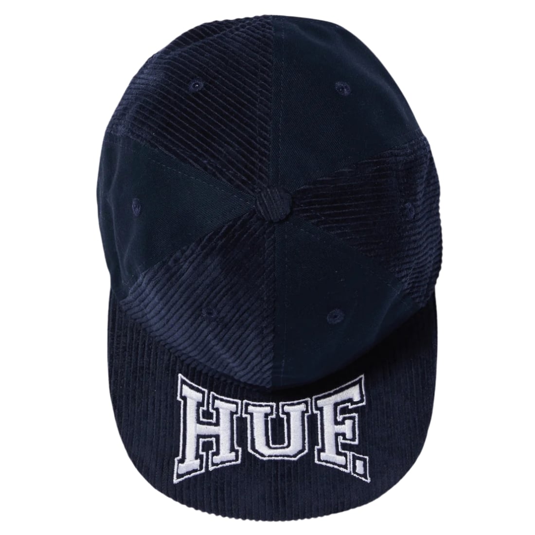 Huf Classic H Pin Wheel 6 Panel Strapback Hat - Navy - Snapback Cap by Huf One Size