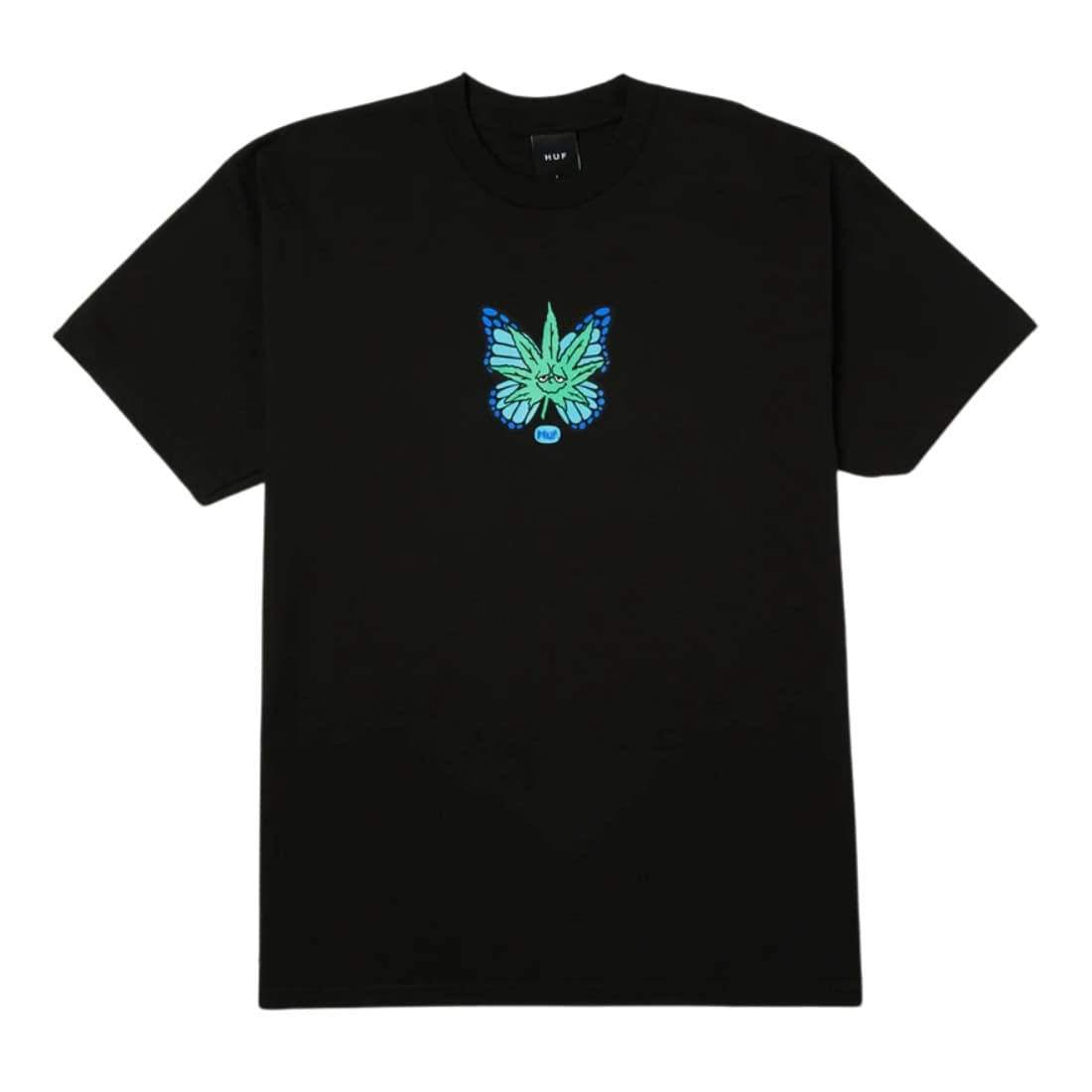 Huf Green Budderfly T-Shirt - Black - Mens Graphic T-Shirt by Huf