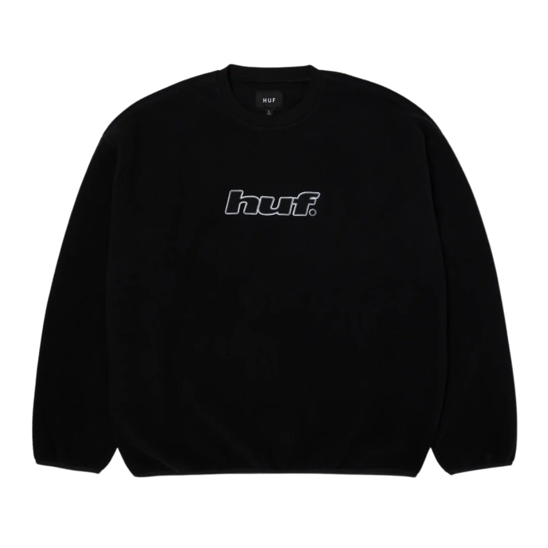 Huf H Dot Polar Fleece Crew - Black - Mens Crew Neck Sweatshirt by Huf