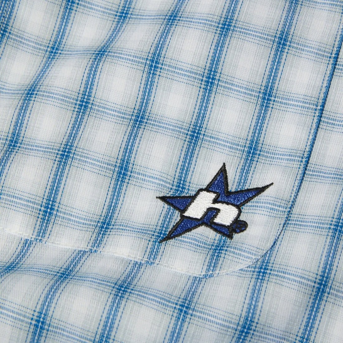 Huf H Star Long Sleeve Plaid Shirt - Light Blue - Mens Casual Shirt by Huf