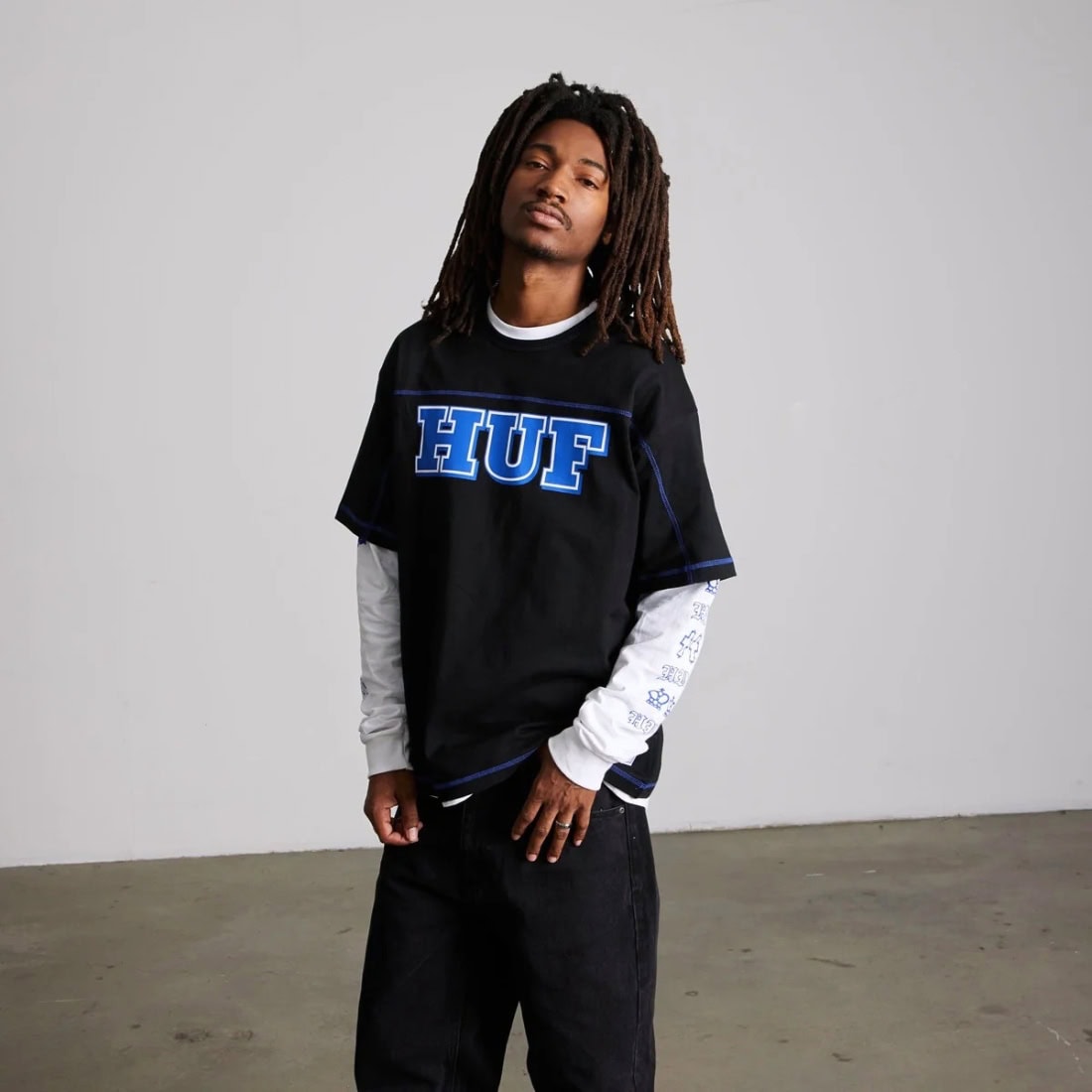 Huf Legacy Football Tee - Black - Mens Graphic T-Shirt by Huf