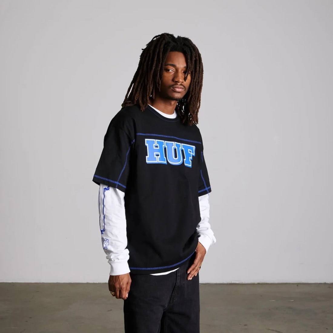 Huf Legacy Football Tee - Black - Mens Graphic T-Shirt by Huf