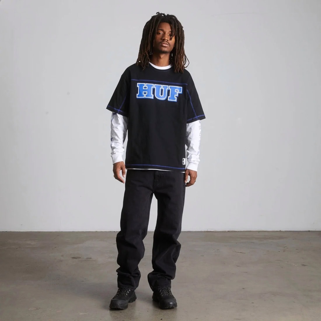 Huf Legacy Football Tee - Black - Mens Graphic T-Shirt by Huf