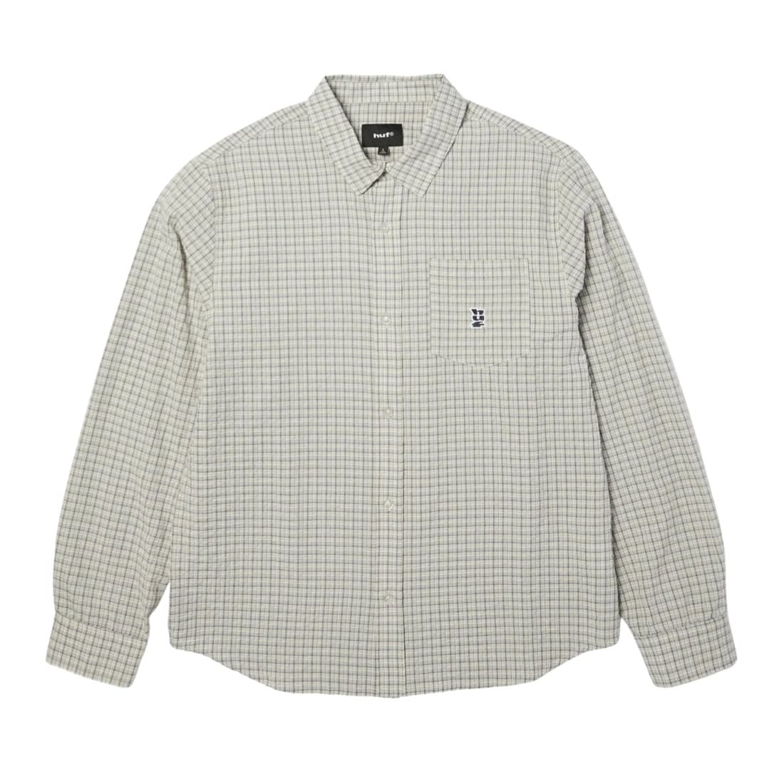 Huf Megablast Longsleeve Woven Shirt - Natural - Mens Casual Shirt by Huf