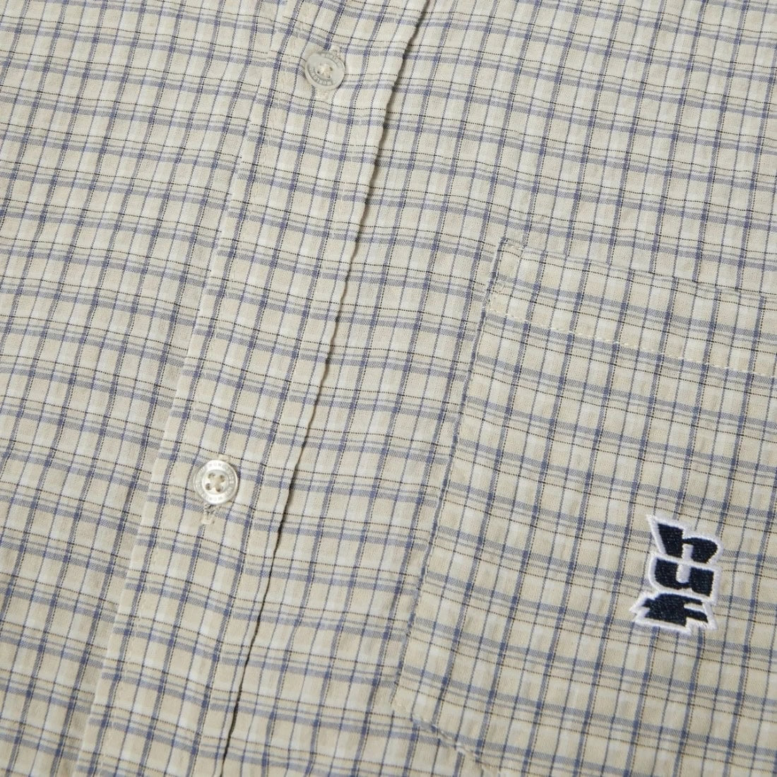 Huf Megablast Longsleeve Woven Shirt - Natural - Mens Casual Shirt by Huf