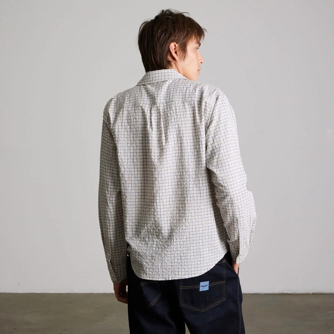 Huf Megablast Longsleeve Woven Shirt - Natural - Mens Casual Shirt by Huf
