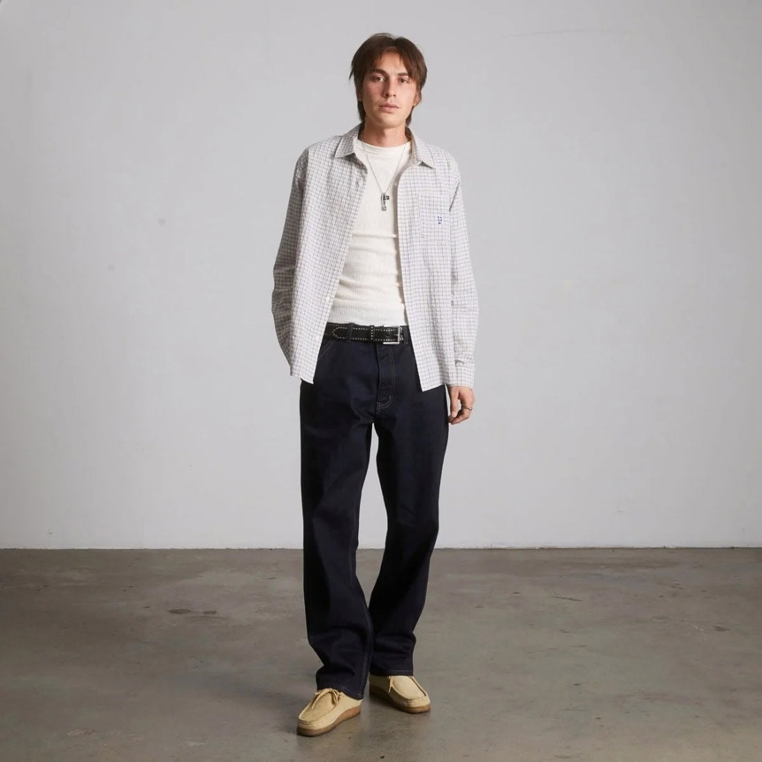 Huf Megablast Longsleeve Woven Shirt - Natural - Mens Casual Shirt by Huf