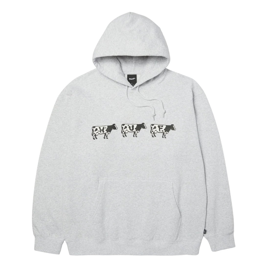 Huf Moo Pullover Hoodie - Heather Grey - Mens Pullover Hoodie by Huf