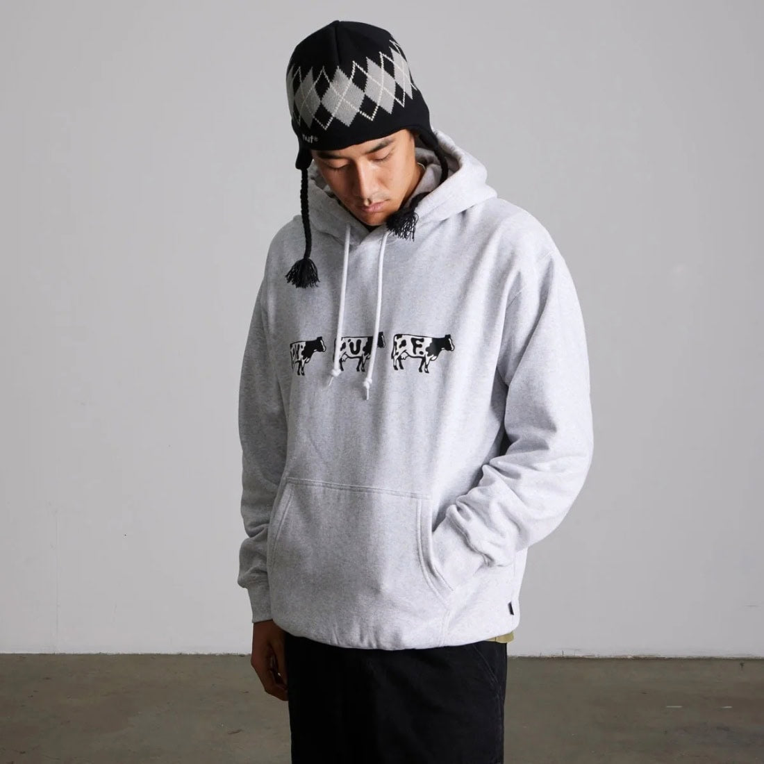 Huf Moo Pullover Hoodie - Heather Grey