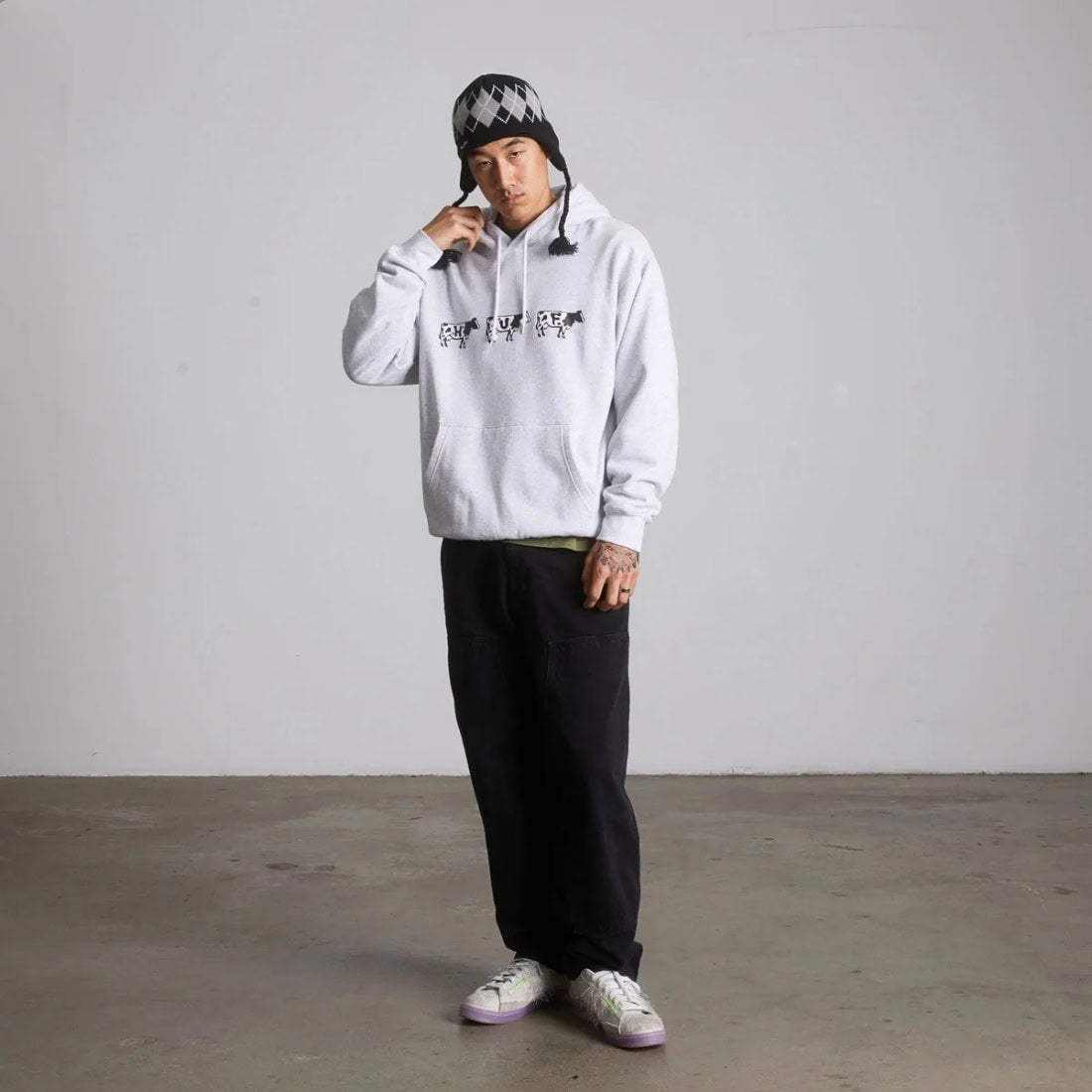 Huf Moo Pullover Hoodie - Heather Grey