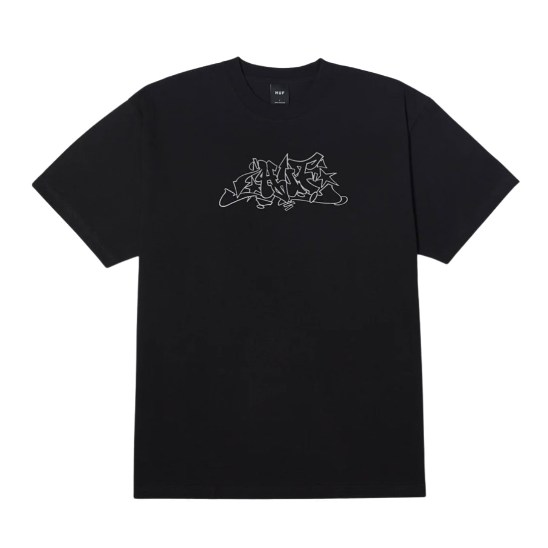 Huf Outlines T-Shirt - Black - Mens Graphic T-Shirt by Huf