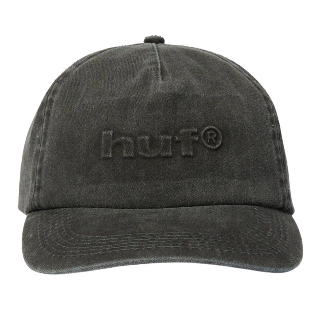 Huf Pacific Wash 5 Panel Cap Hat - Black - Snapback Cap by Huf One Size