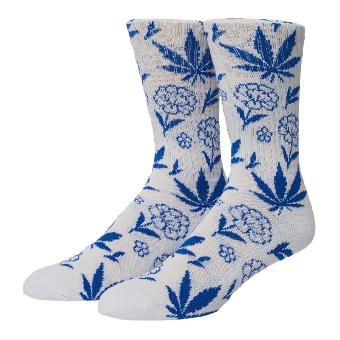 Huf Plantlife Porcelain Socks - White - Unisex Crew Length Socks by Huf One Size