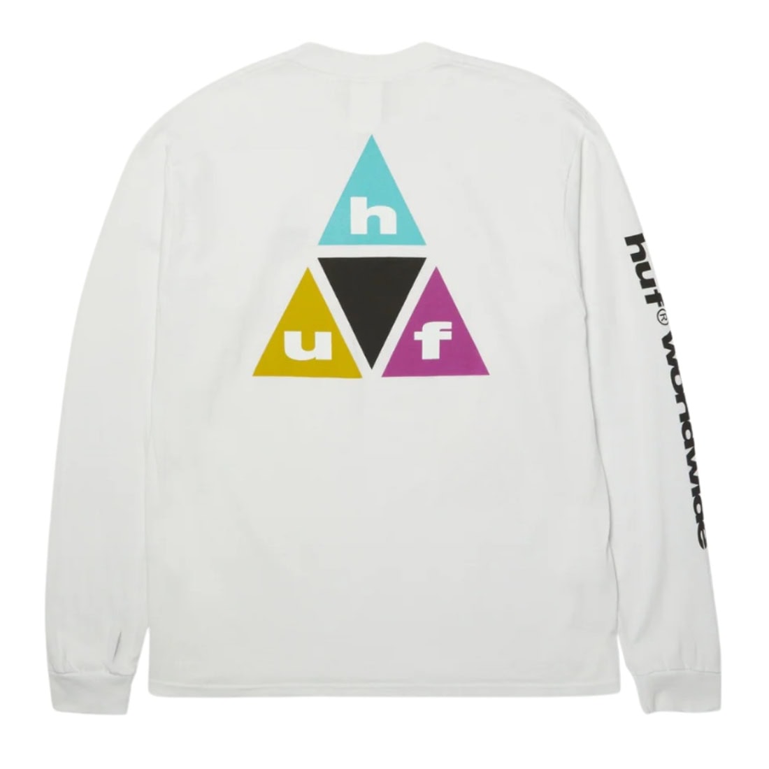 Huf Prism TT Longsleeve T-Shirt - White - Mens Graphic T-Shirt by Huf