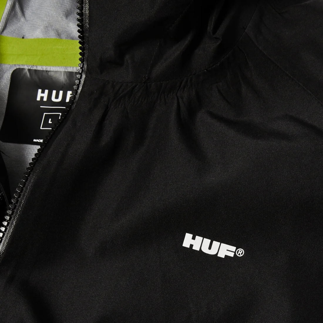 Huf Rainier Shell Jacket - Black - Mens Windbreaker/Rain Jacket by Huf