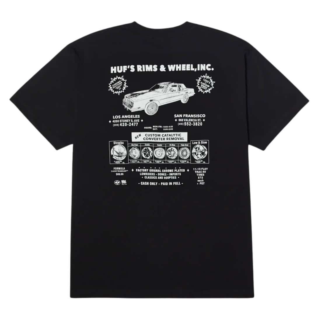 Huf Rim &amp; Wheels Inc T-Shirt - Black - Mens Graphic T-Shirt by Huf