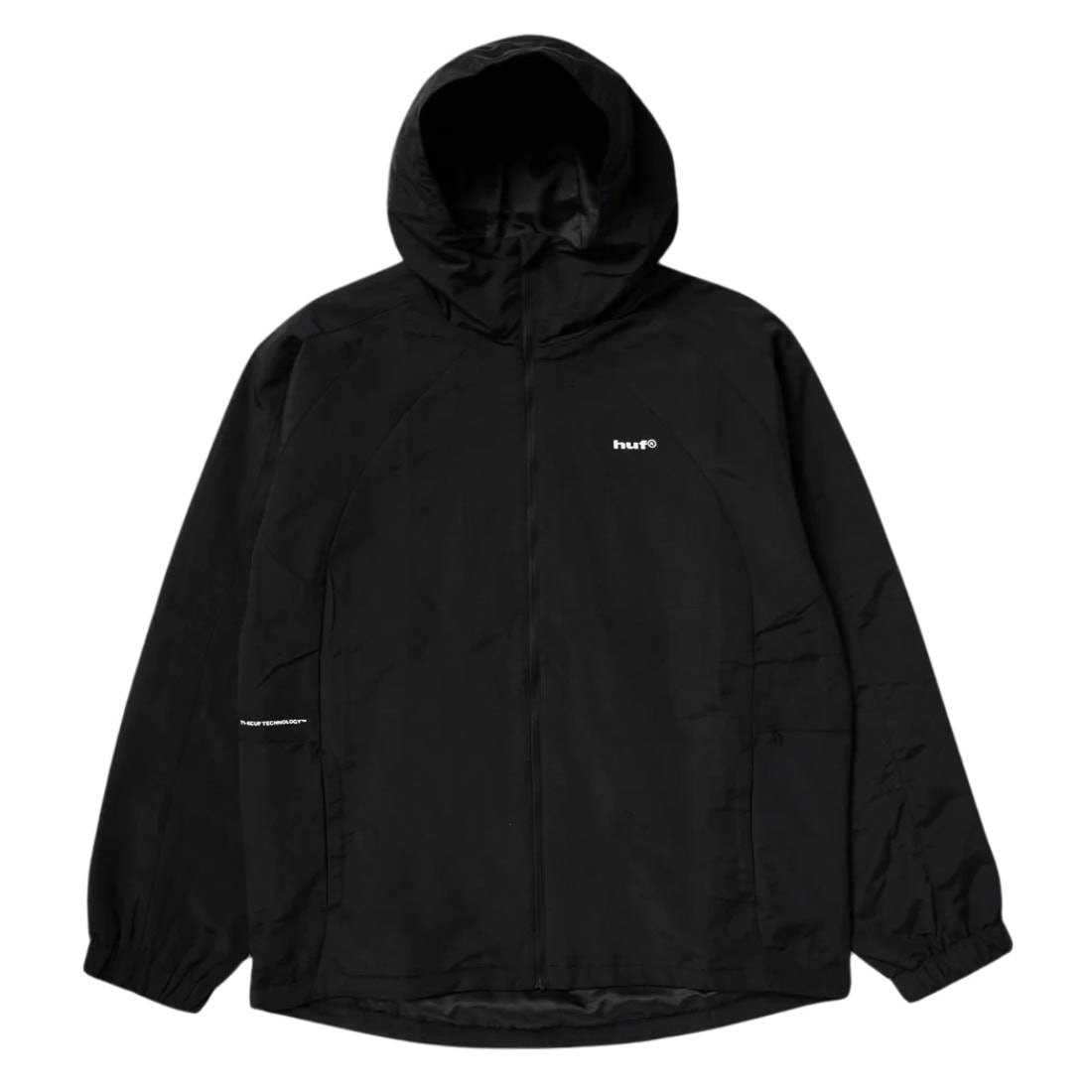 Huf Set Shell Jacket - Blackout - Mens Windbreaker/Rain Jacket by Huf