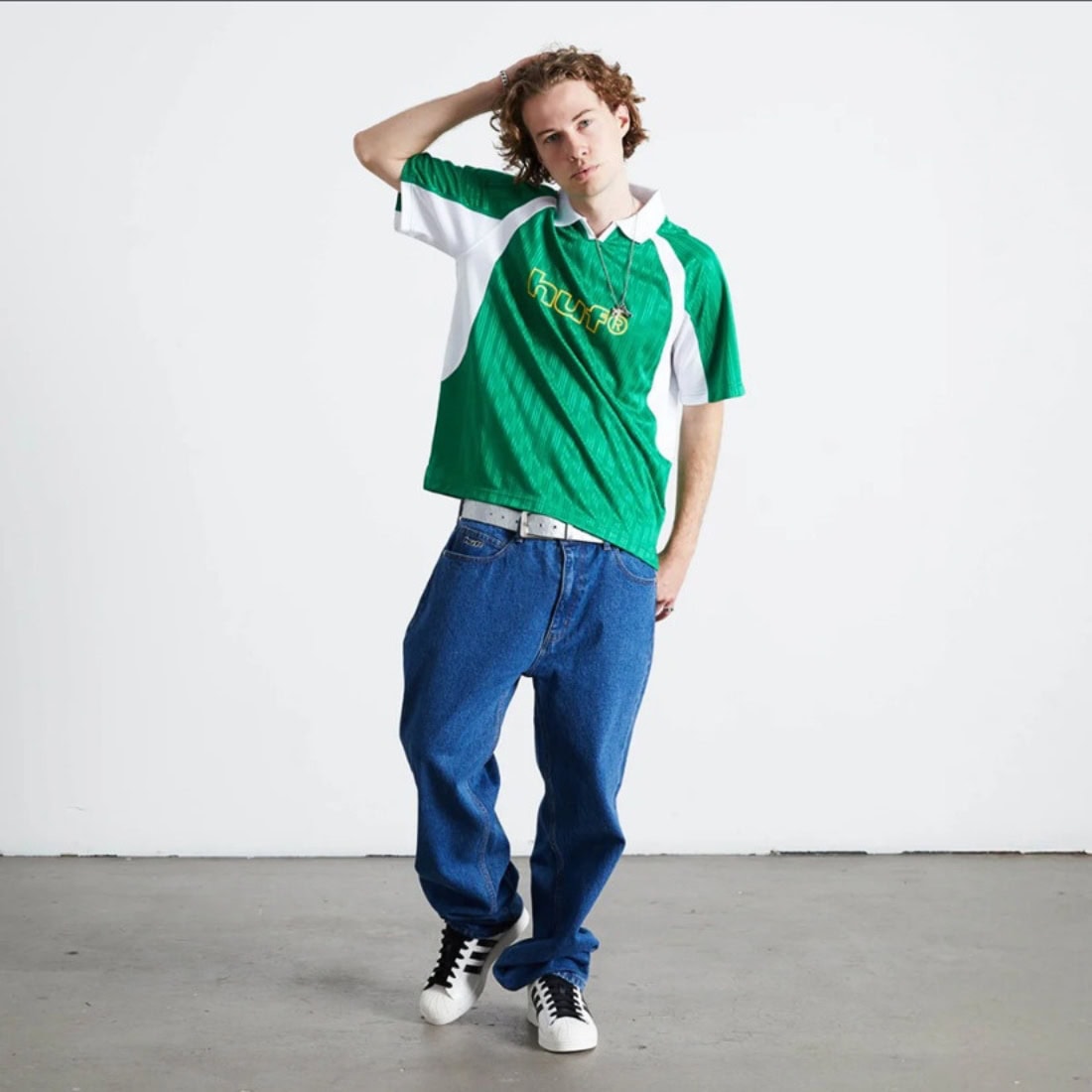 Huf Sideline Soccer Jersey - Clover - Mens Graphic T-Shirt by Huf