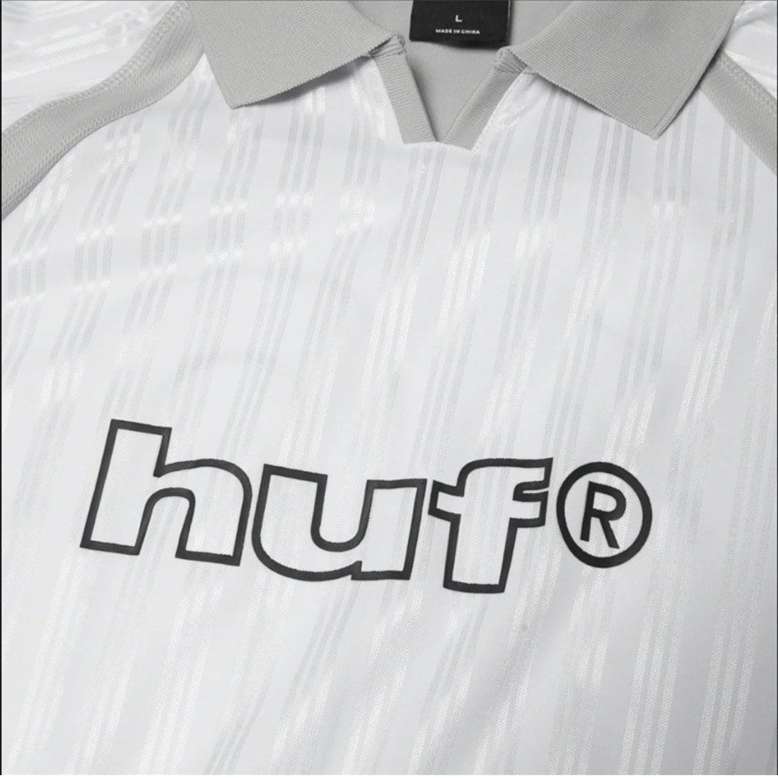 Huf Sideline Soccer Jersey - White - Mens Graphic T-Shirt by Huf