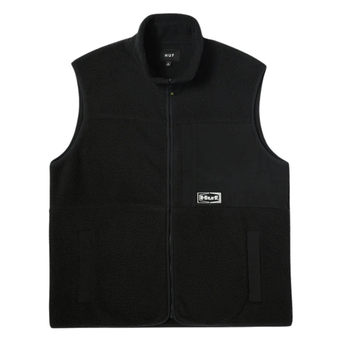 Huf Sonoma High Pile Vest - Black - Mens Gilet Jacket by Huf