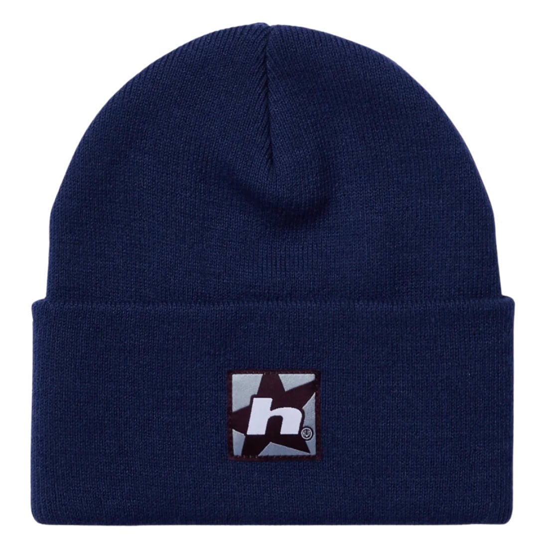 Huf Star Box Logo Beanie - Navy - Fold Beanie by Huf