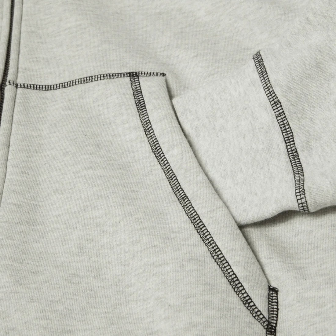 Huf Stretch Full Zip Hoodie - Ash - Mens Zip Up Hoodie by Huf