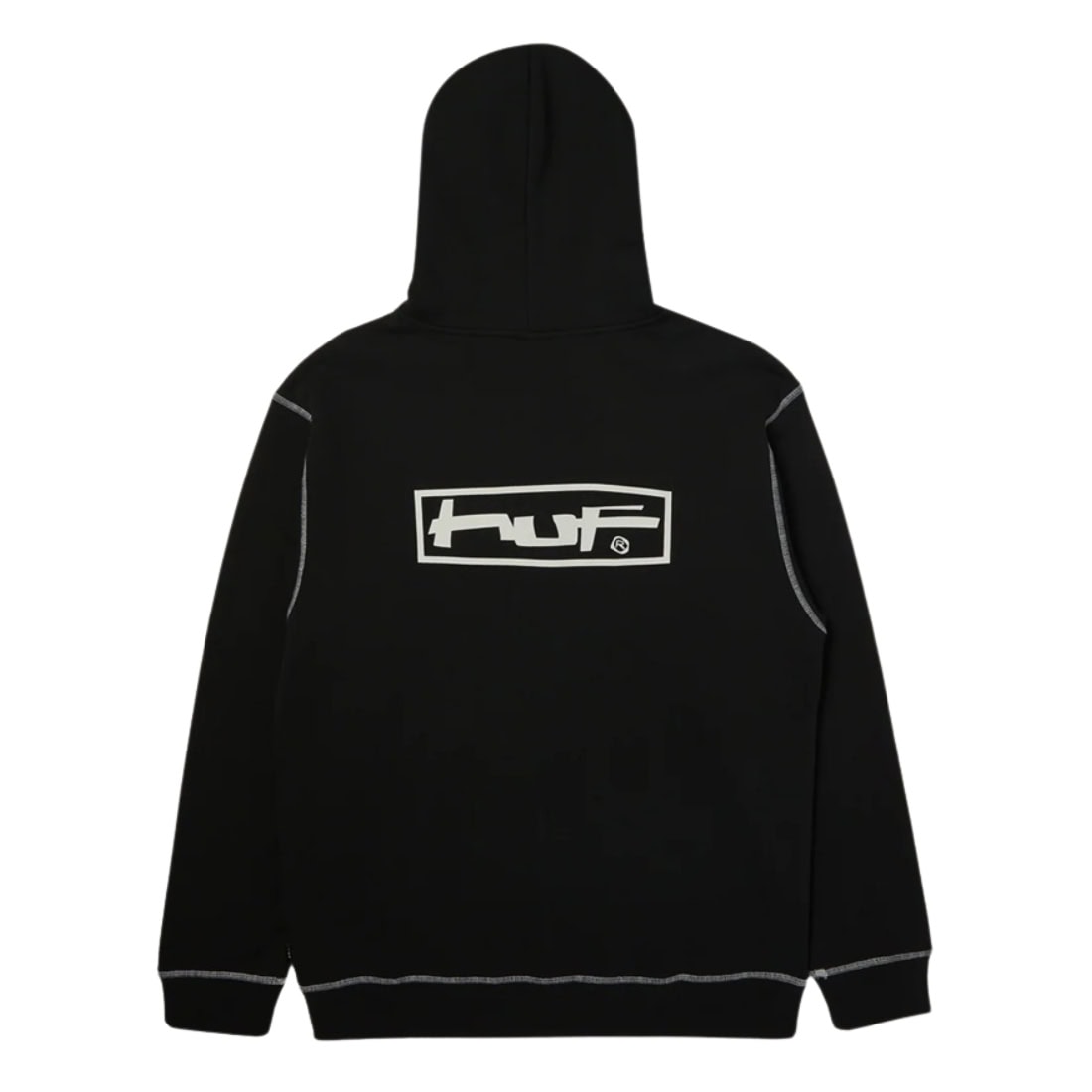 Huf Stretch Full Zip Hoodie - Black - Mens Zip Up Hoodie by Huf