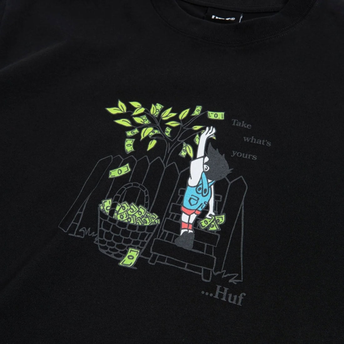 Huf Take Yours T-Shirt - Black - Mens Graphic T-Shirt by Huf