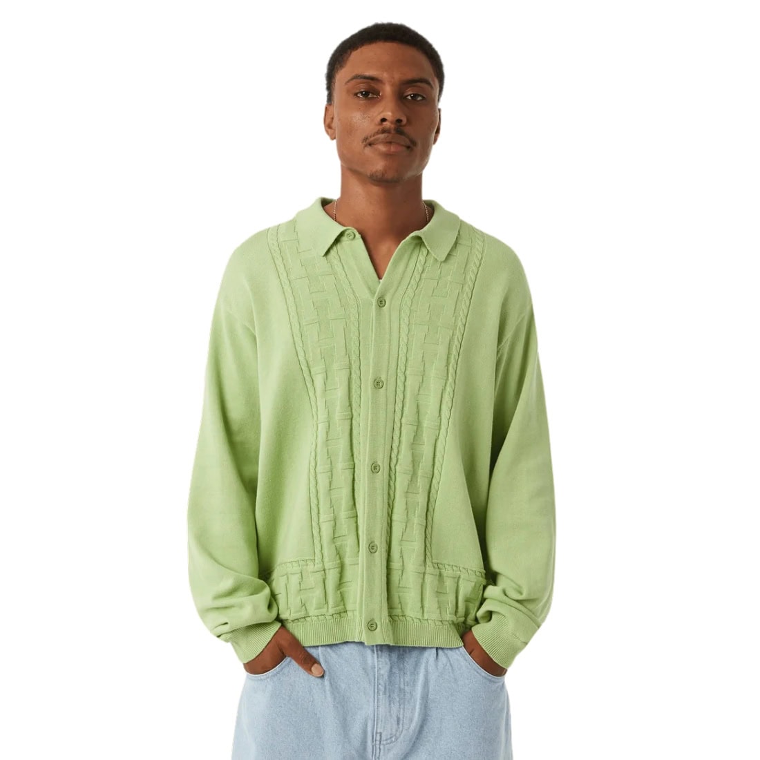 Huf Towner Long Sleeve Knit Top - Pistachio - Mens Knitwear by Huf