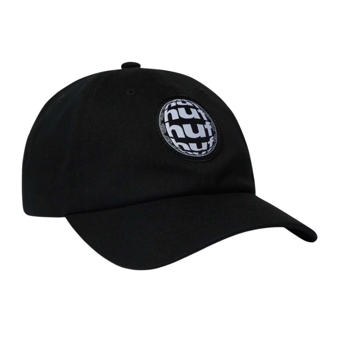 Huf Wide Angle 6 Panel Curved Hat - Black - Strapback Cap by Huf One Size