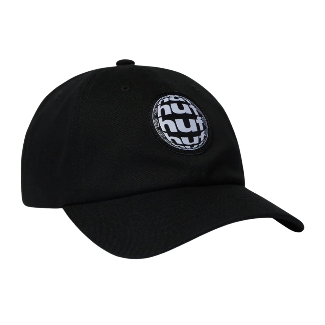 Huf Wide Angle 6 Panel Curved Hat - Black - Strapback Cap by Huf One Size
