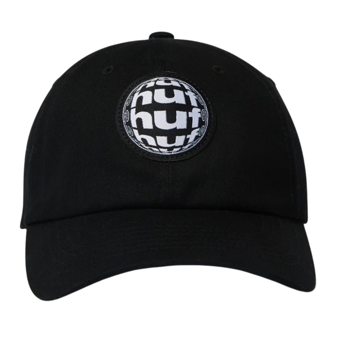 Huf Wide Angle 6 Panel Curved Hat - Black - Strapback Cap by Huf One Size