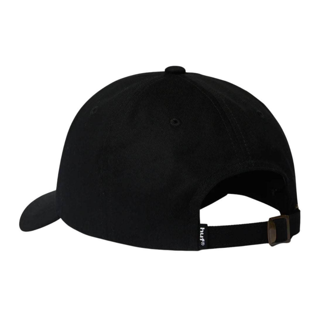 Huf Wide Angle 6 Panel Curved Hat - Black - Strapback Cap by Huf One Size