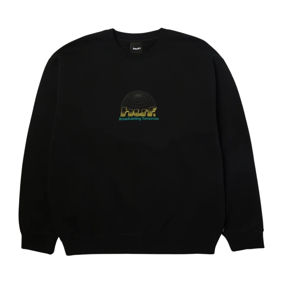 Huf Worldwide Network Crew - Black - Mens Crew Neck Sweatshirt by Huf