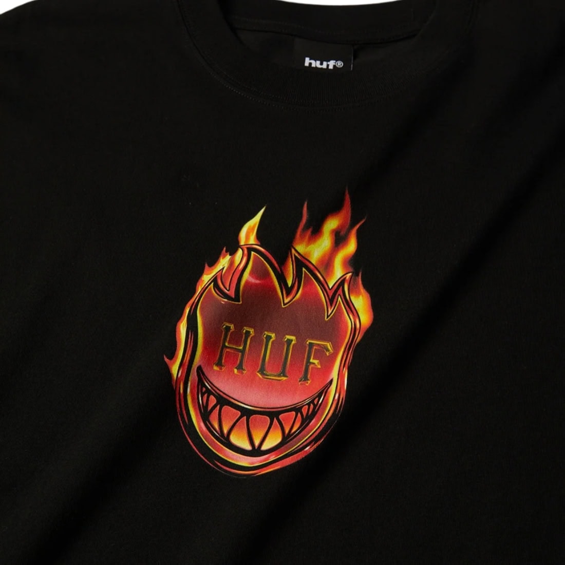 Huf x Spitfire Flame Galaxies T-Shirt - Black - Mens Graphic T-Shirt by Huf