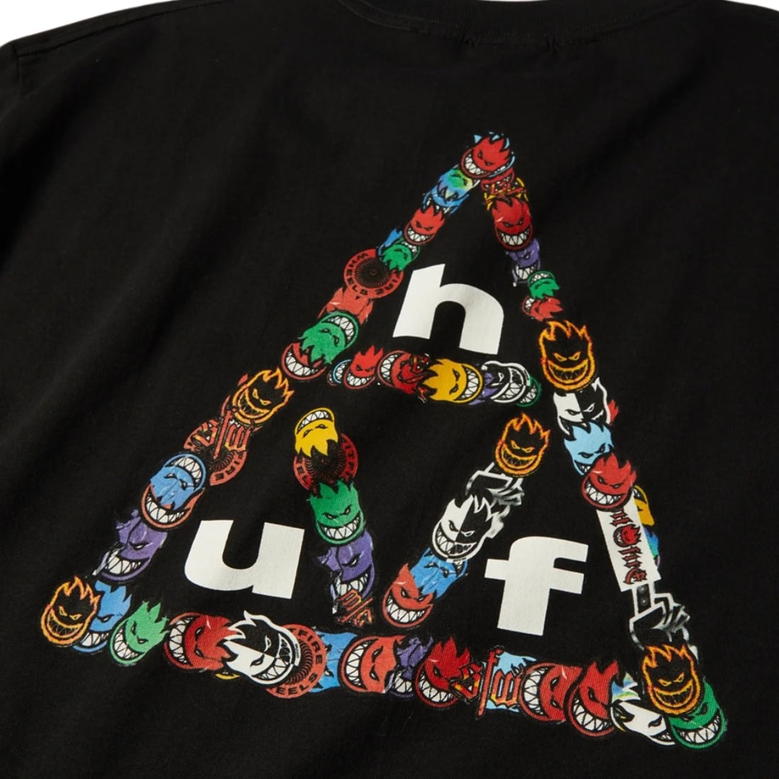 Huf x Spitfire Sticker TT T-Shirt - Black - Mens Graphic T-Shirt by Huf