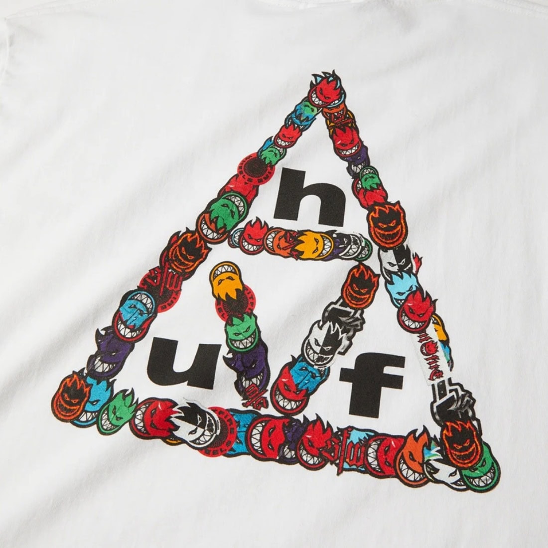Huf x Spitfire Sticker TT T-Shirt - White - Mens Graphic T-Shirt by Huf