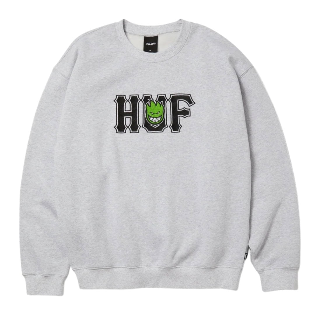 Huf x Spitfire Union Crewneck - Heather Grey - Mens Crew Neck Sweatshirt by Huf