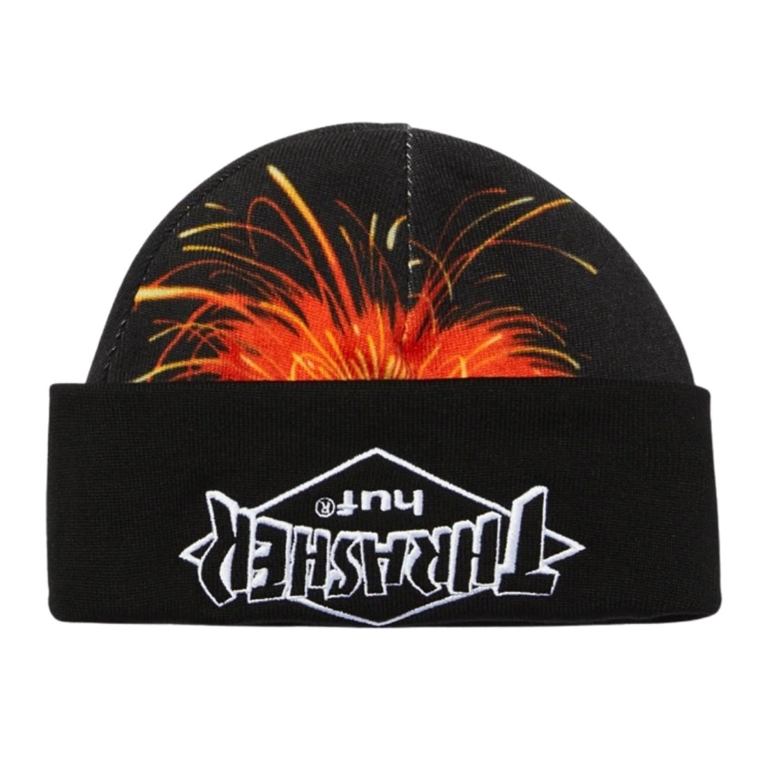 Huf x Thrasher Meltdown Reversible Beanie - Black - Fold Beanie by Huf