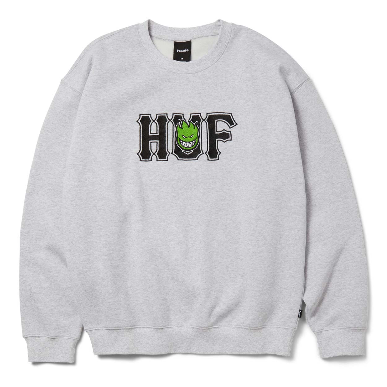 Huf X Spitfire Union Crewneck - Heather Grey - Mens Crew Neck Sweatshirt by Huf