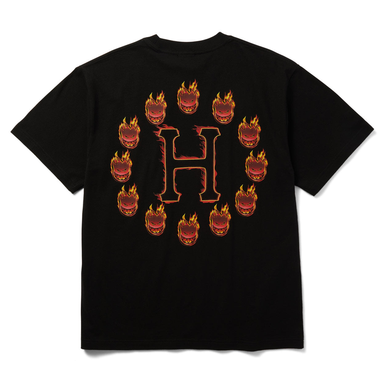 Huf X Spitfire Flame Galaxies T-Shirt - Black - Mens Graphic T-Shirt by Huf