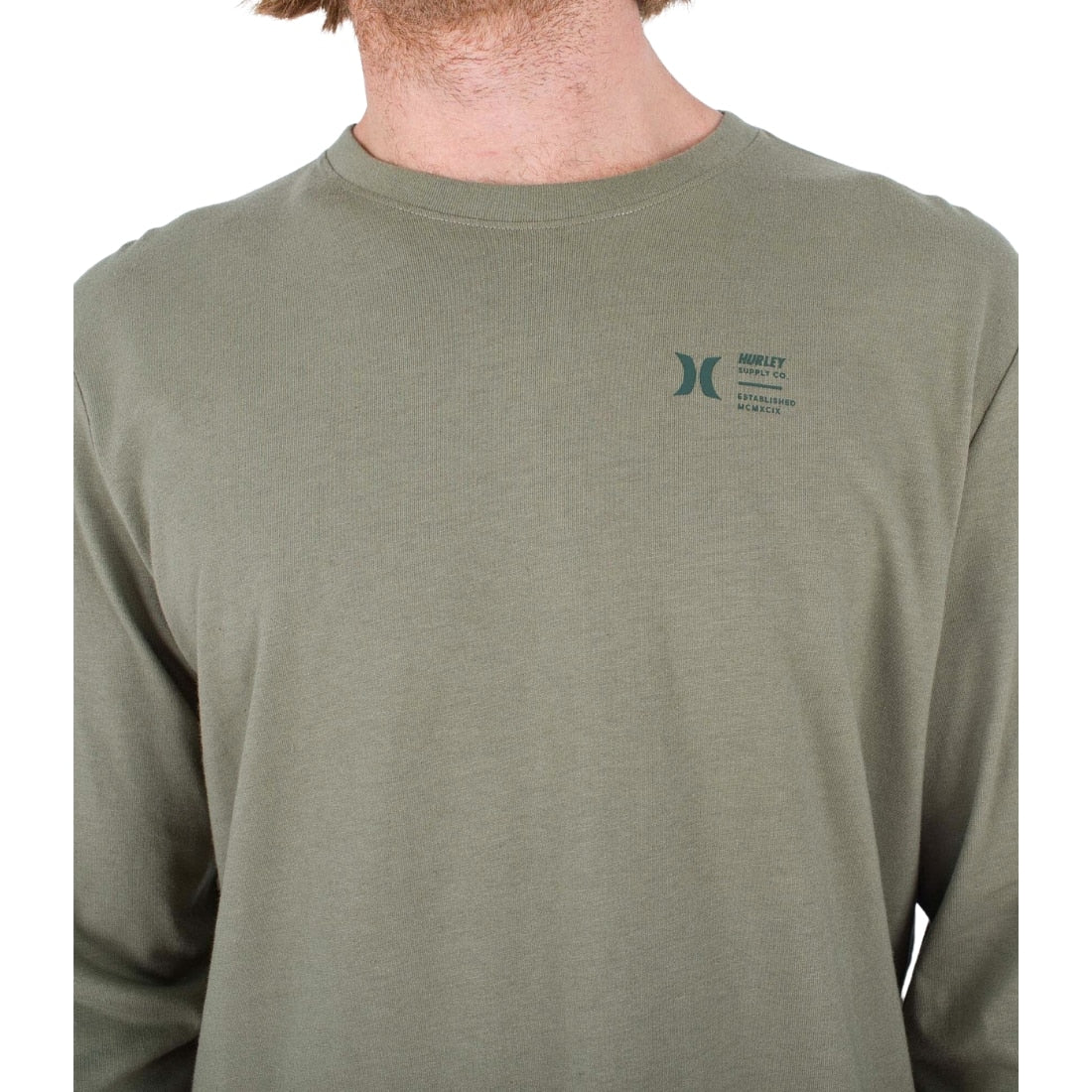 Hurley Everyday Explorer Supply Longsleeve T-Shirt - Army - Mens Surf Brand T-Shirt by Hurley