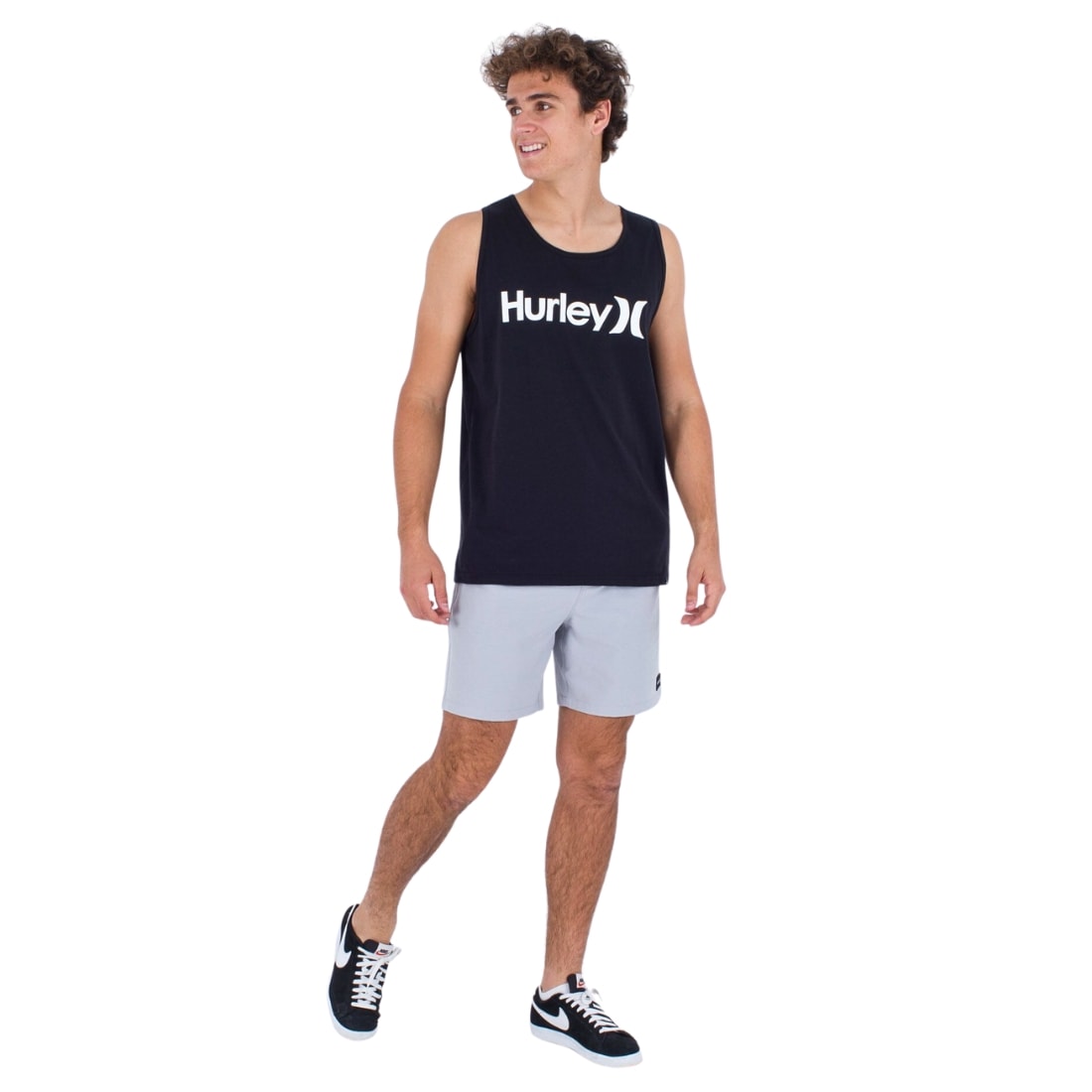 Hurley Everyday One &amp; Only Solid Tank Top Vest - Black - Mens Surf Brand Vest/Tank Top by Hurley