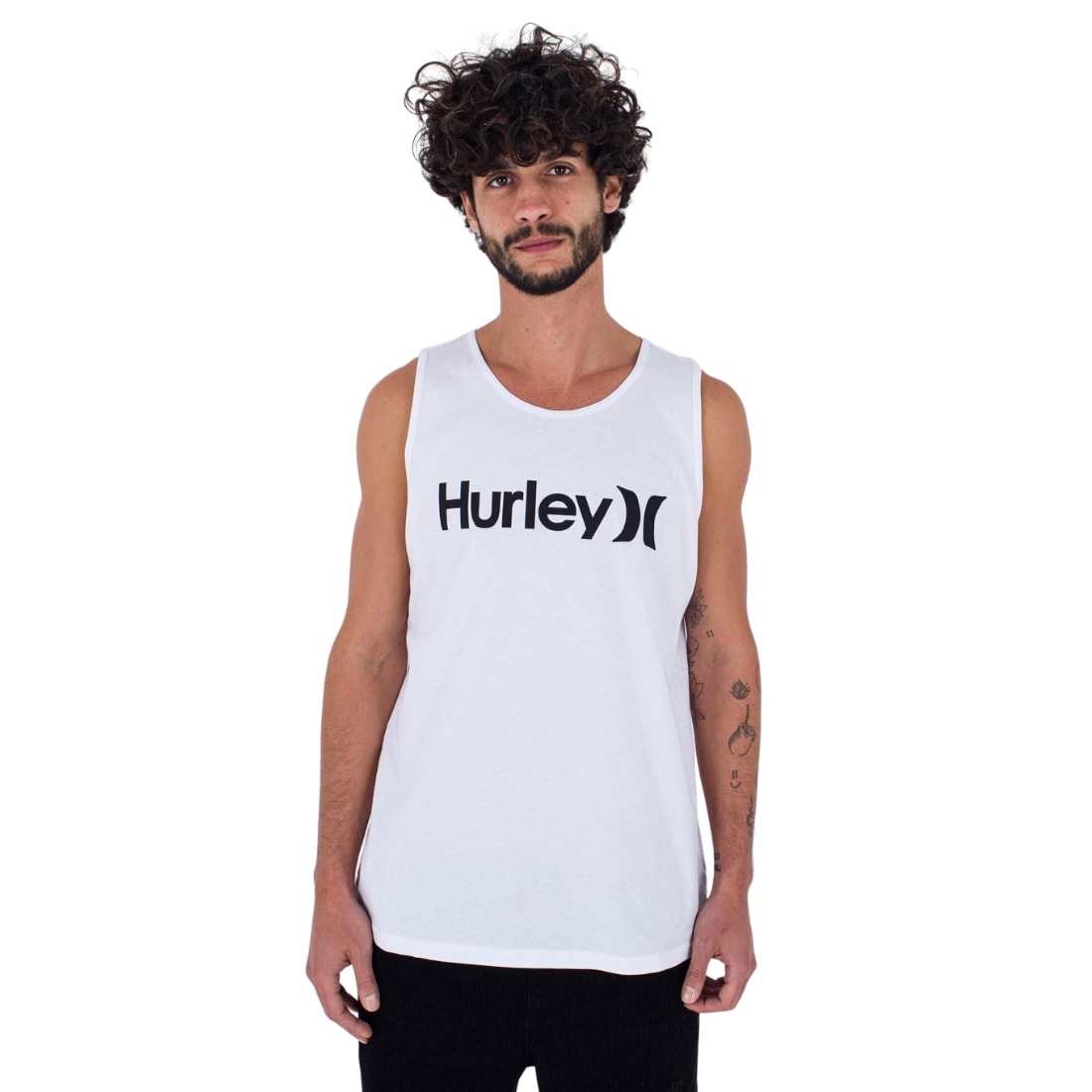 Hurley Everyday One &amp; Only Solid Tank Top Vest - White - Mens Surf Brand Vest/Tank Top by Hurley