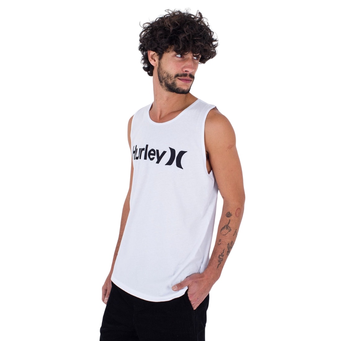 Hurley Everyday One & Only Solid Tank Top Vest - White - Mens Surf Brand Vest/Tank Top by Hurley