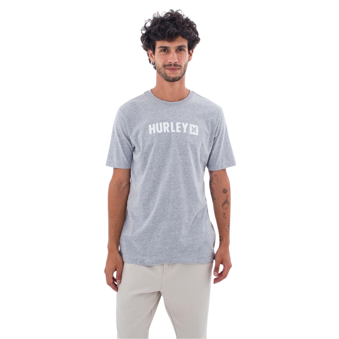 Hurley Everyday The Box T-Shirt - Dark Heather Grey - Mens Surf Brand T-Shirt by Hurley