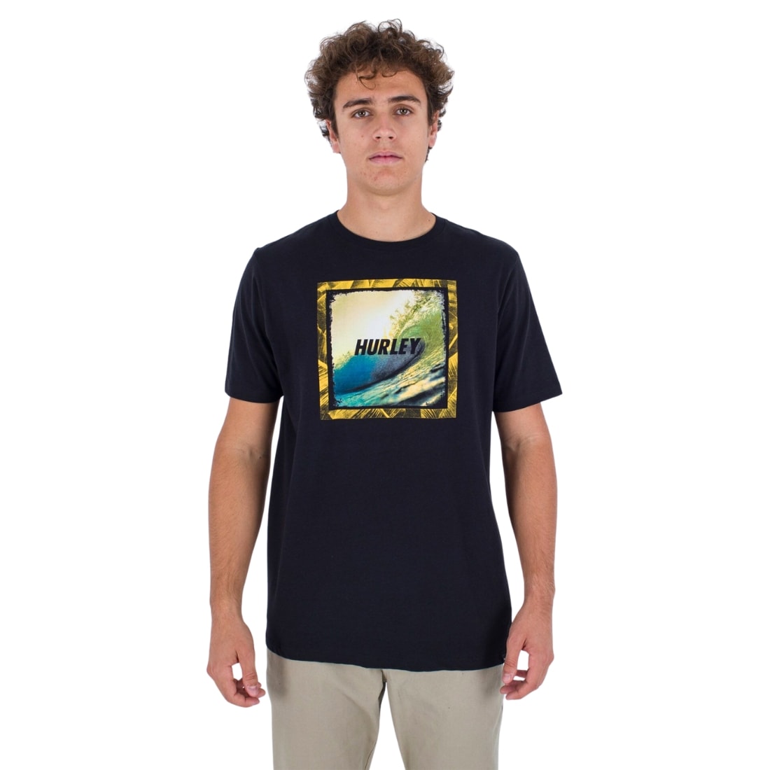 Hurley Everyday Wave Hello T-Shirt - Black - Mens Surf Brand T-Shirt by Hurley
