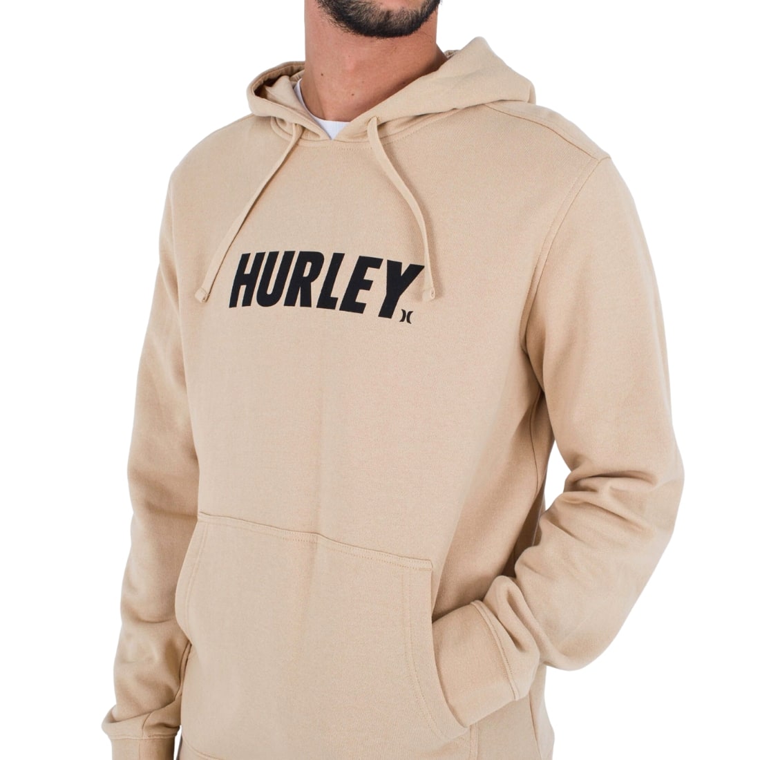 Hurley Fastlane Solid Pullover Fleece Hoodie - Vanilla Bean - Mens Pullover Hoodie by Hurley